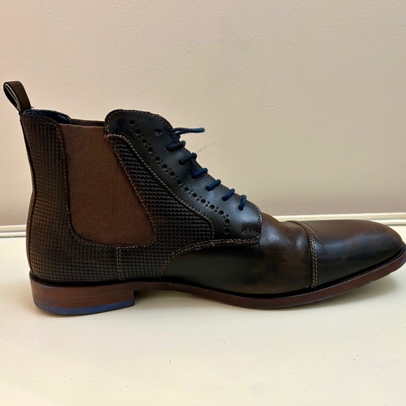 Stacy Adams Men's Rafferty Dressy Pointed Cap Toe Lace Up Brown Leather Sz 10.5 - Picture 4 of 10